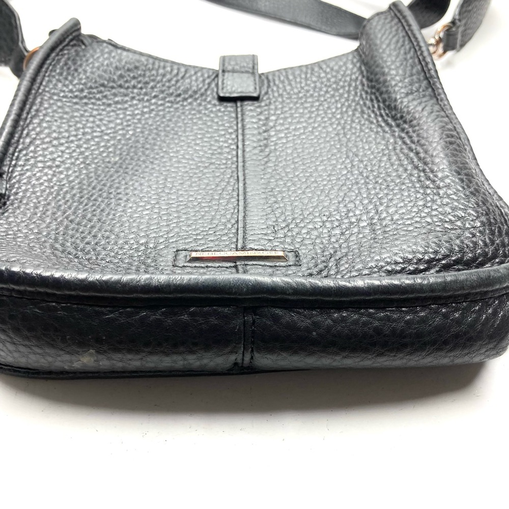 Rebecca Minkoff Pebbled Leather Mini Tote Bag 8x7" Black Minimalist - Picture 12 of 16